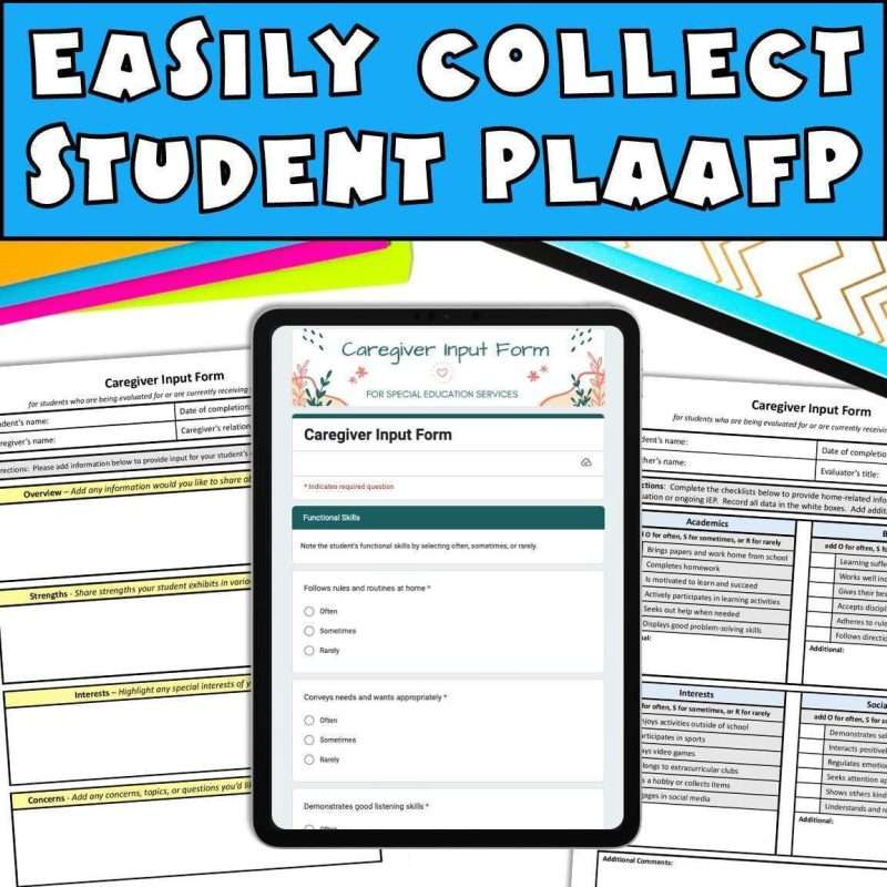 Parent input forms IEP