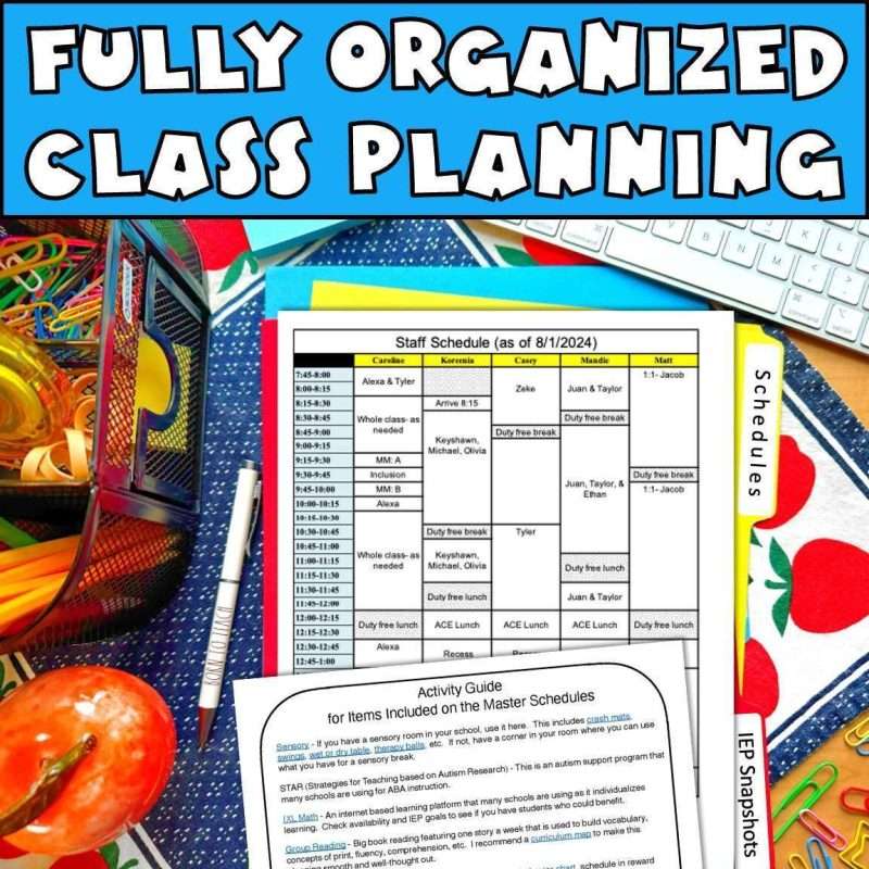 Teacher schedule template