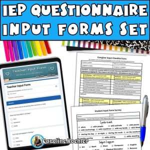 Parent input form IEP questionnaire set
