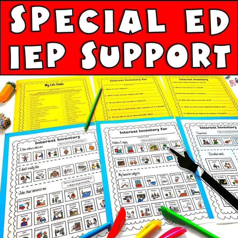 Transition assessments for special education, IEP, showing transition plans for readers and on readers.