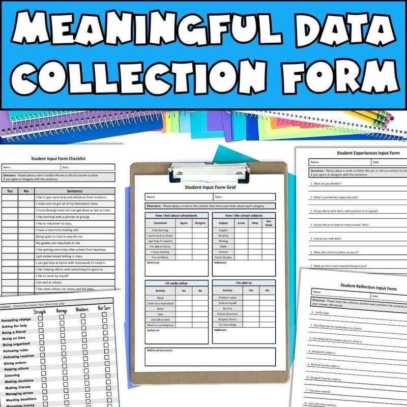 Transition survey special education meaningful data collection form set