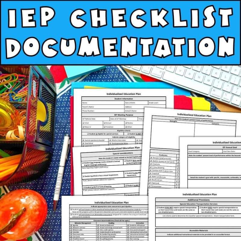 Printable blank IEP template checklist documentation