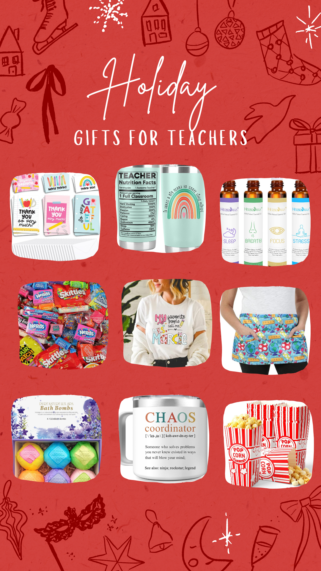 Special education teacher gift list for the holidays.
