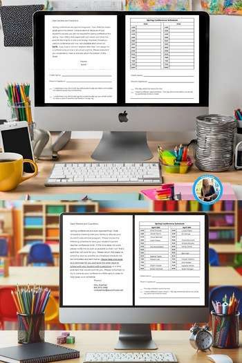 Parent conference form on a teacher's computer being edited
