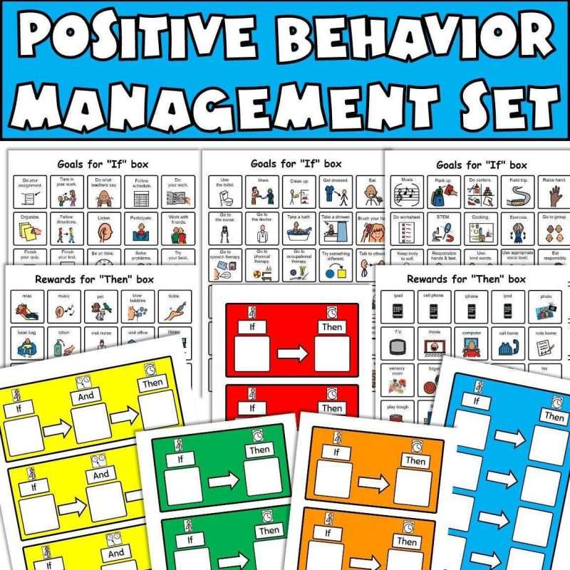 If then chart for behavior showing positive management printable template pages