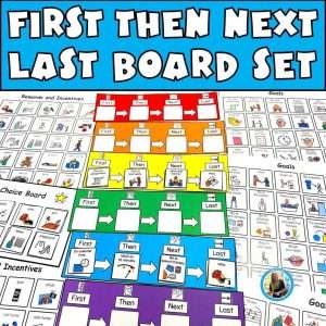 First then next last board set for visual behavior tools