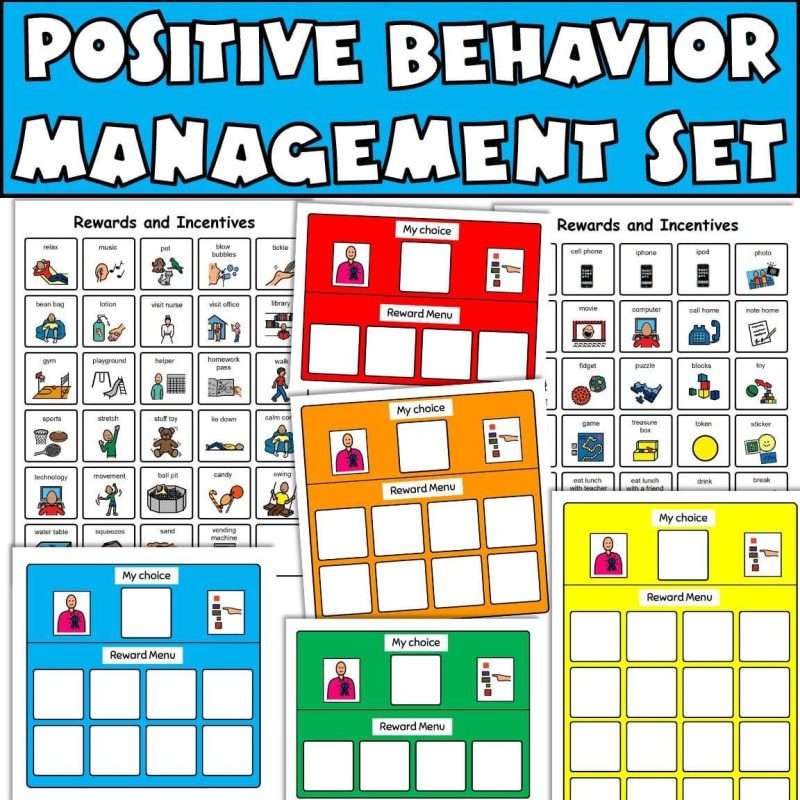 Incentive charts students sheets for positive behavior management of autism and ADHD