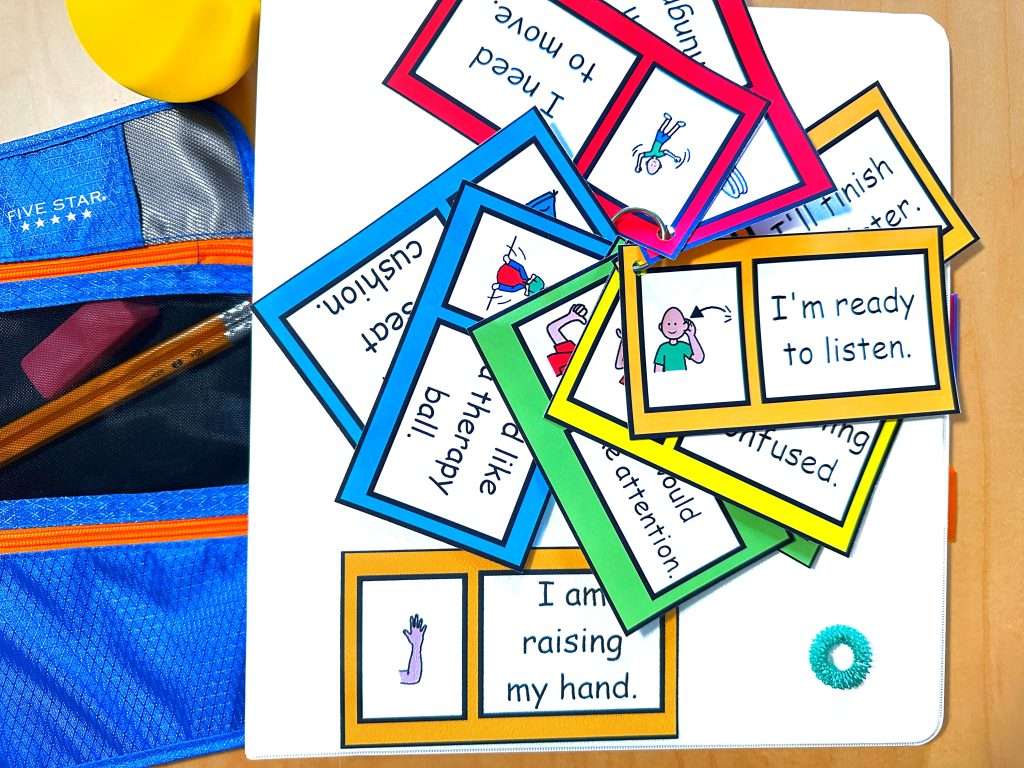 Cue cards for students to use for RTI in special education