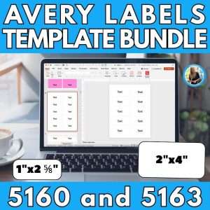 Avery label template bundle for 5160 and 5163 printables.
