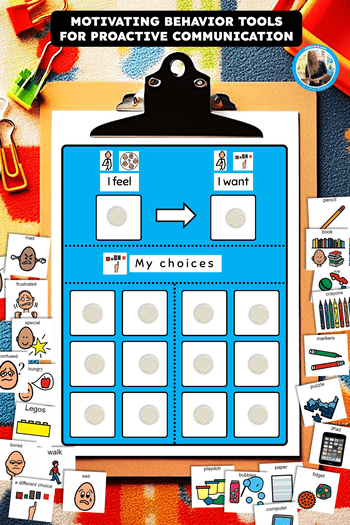 Functional communication training visual supports for special education