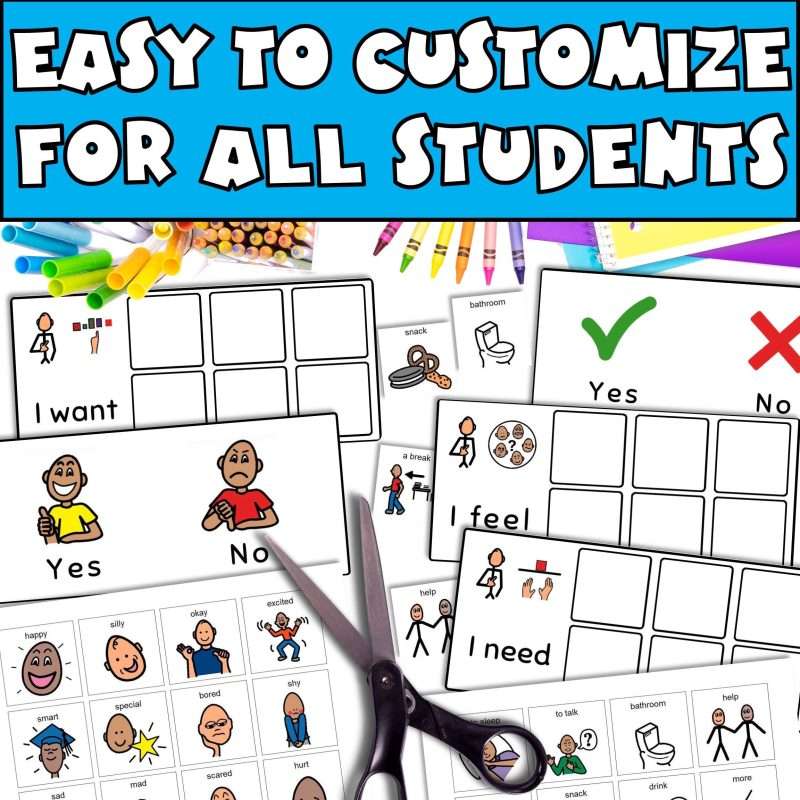 I feel chart for special education students with customizable emotion cards