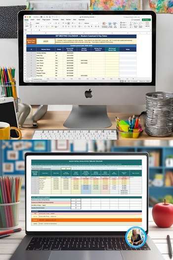 IEP trackers on computer and laptop for special education teachers
