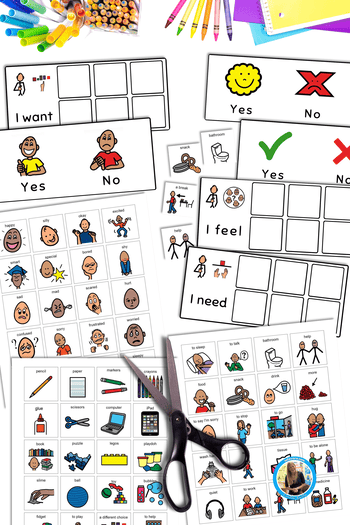 Printable sentence starter visuals for special education classrooms