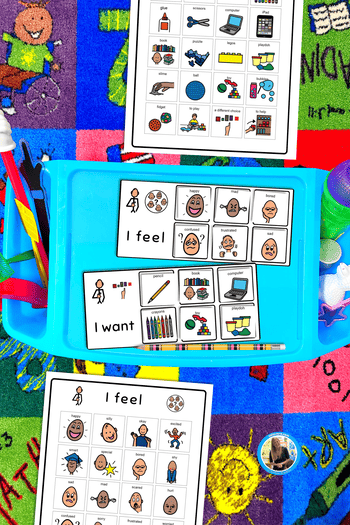 Self-regulation visuals for autism classrooms with emotion cards