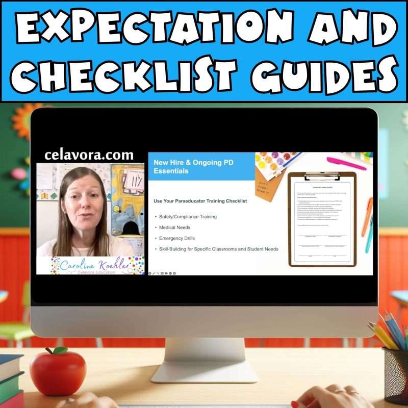 Paraprofessional training checklist on a computer screen