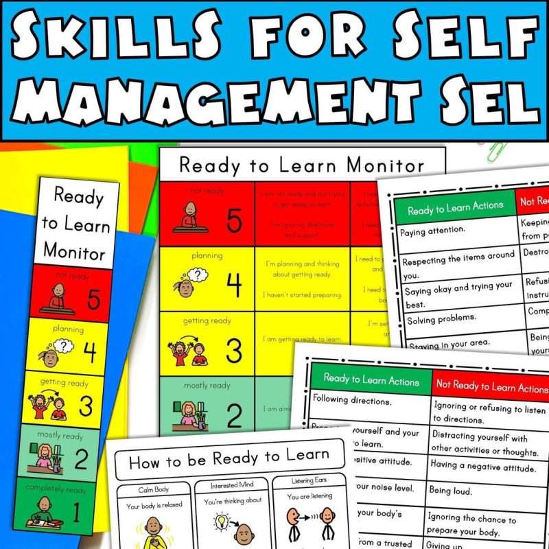Special education visuals for self management skills