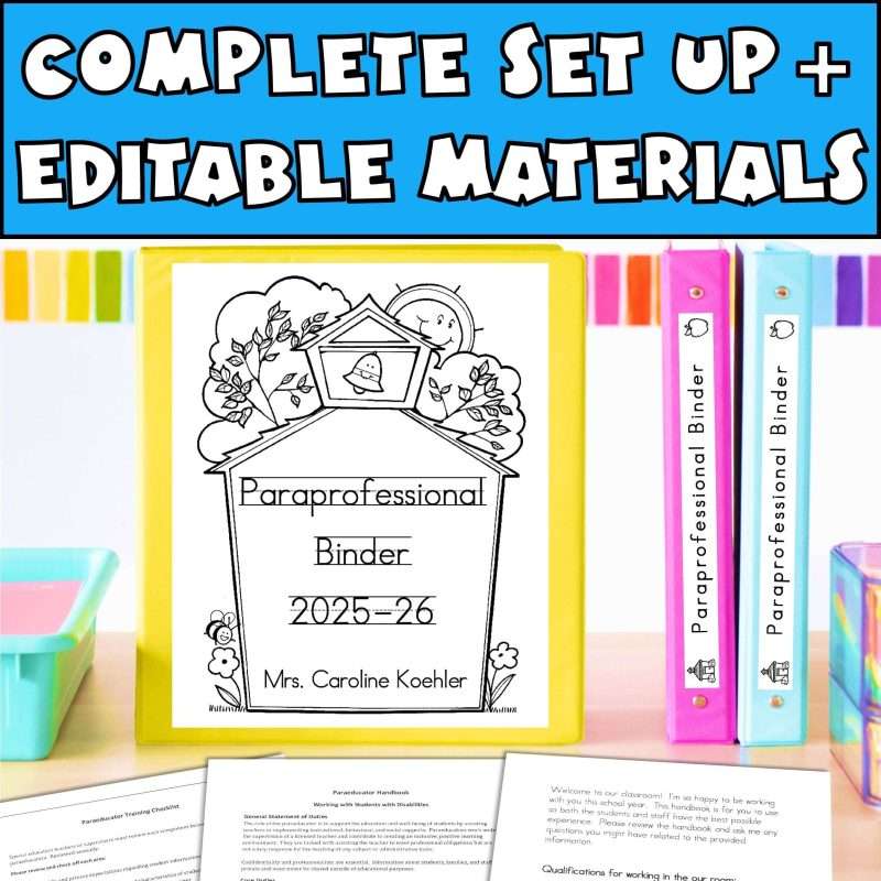 Teacher aide training materials for special education