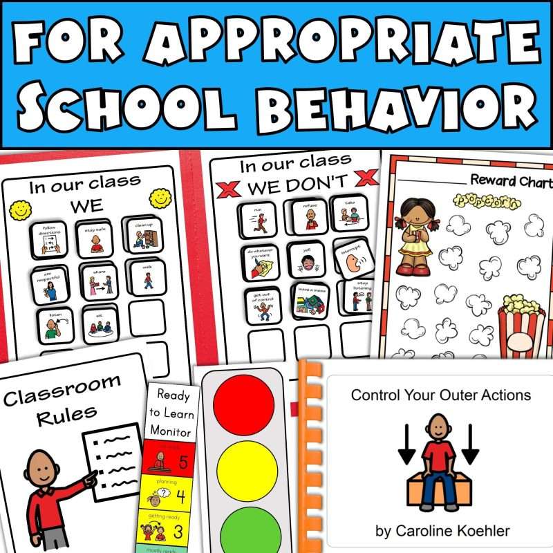 Behavior visuals for autism classroom management