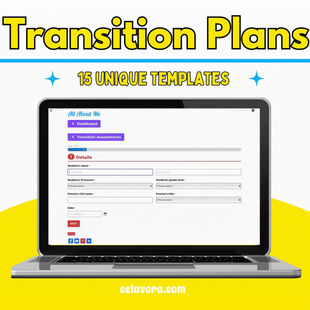 Transition plans for individual assessment and career planning