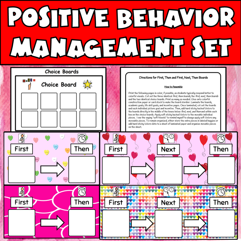 Valentine Behavior Board - special education teaching resource